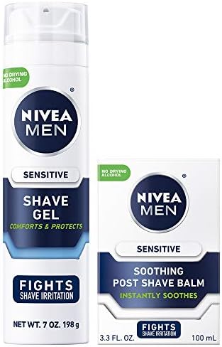 Nivea Men Sensitive Shaving Skin Care Set, Sensitive Shave Gel and Sensitive Post Shave Balm, 2 Pack
