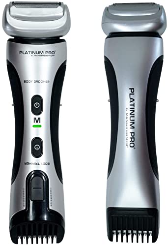 Platinum Pro by MANGROOMER - New Body Groomer, Ball Groomer and Body Trimmer with Lithium Max Battery, Bonus Extra Foil and Storage Case!