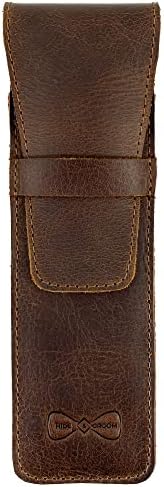 Hide & Groom, Razor Case Handmade from Full Grain Leather - Protector Case, Barber Razor Sheath, Shaving Accessories, Personal Care Essentials - Bourbon Brown