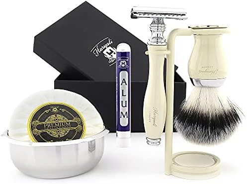 Preimuim Shaving Kit Gift for Men(Safety Razor,Brush,Bowl,Stand) Branded Box (NO Blades Included)