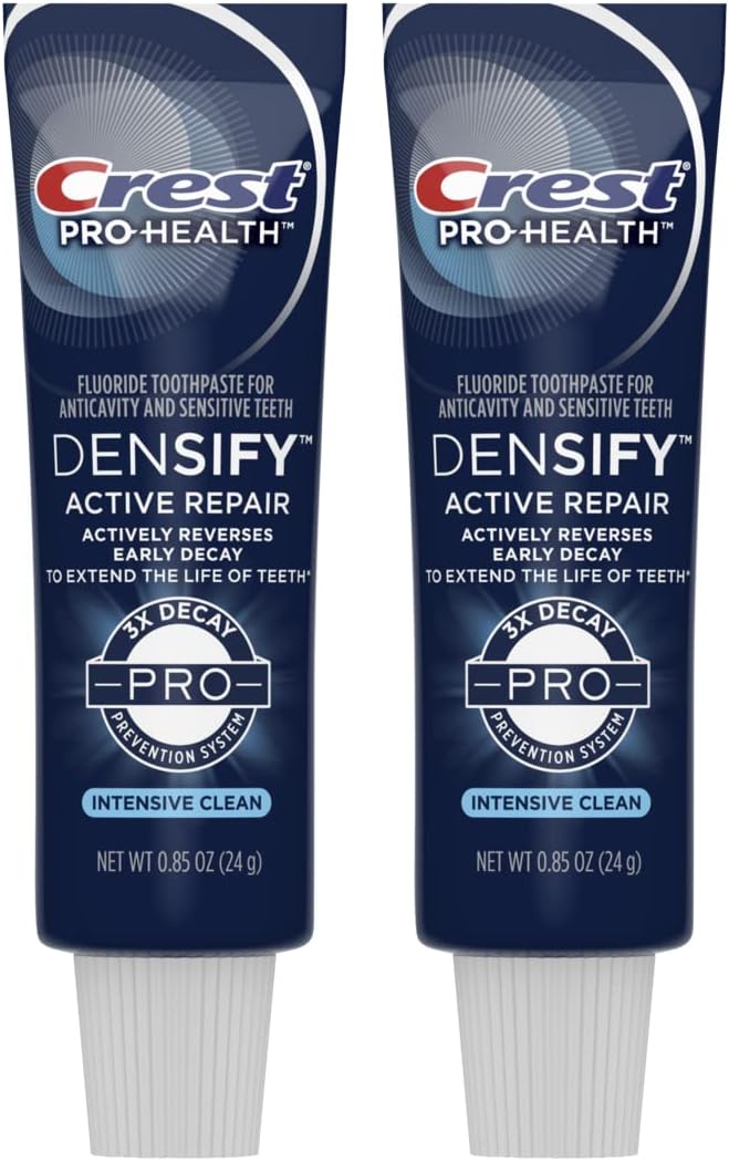 Crest Densify PRO-Health Intensive Clean Toothpaste, Travel Size 0.85 oz (24g) - Pack of 2