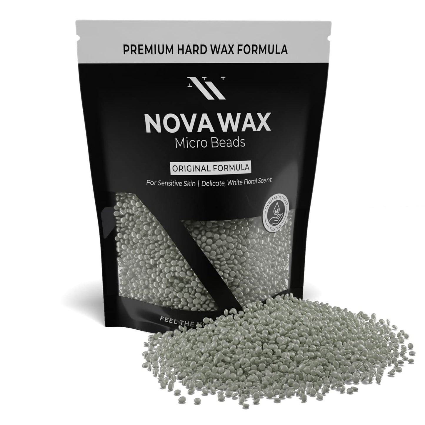 NOVA Wax 1000g (2.2lb) Hard Waxing Beads for Painless Hair Removal, Perfect for Brazilian, Bikini, Face, Legs, Underarm, Back, and Chest - Ideal for Sensitive Skin – Original Floral Scented Formula