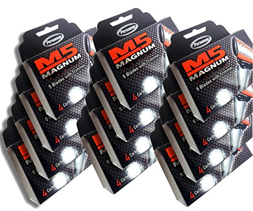 48 Personna Magnum M5 Blades with Trimmer - 12 Packs of 4 Blades