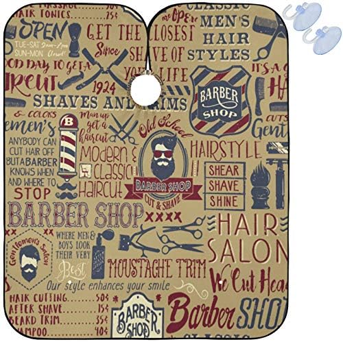 visesunny Vintage Style (2) Barber Cape Anti-Static Hair Cutting Cape with Snap Closure Professional Salon Polyester Beard Shaving Bib Water-Resistant Hairdressing Cape Adjustable Snap