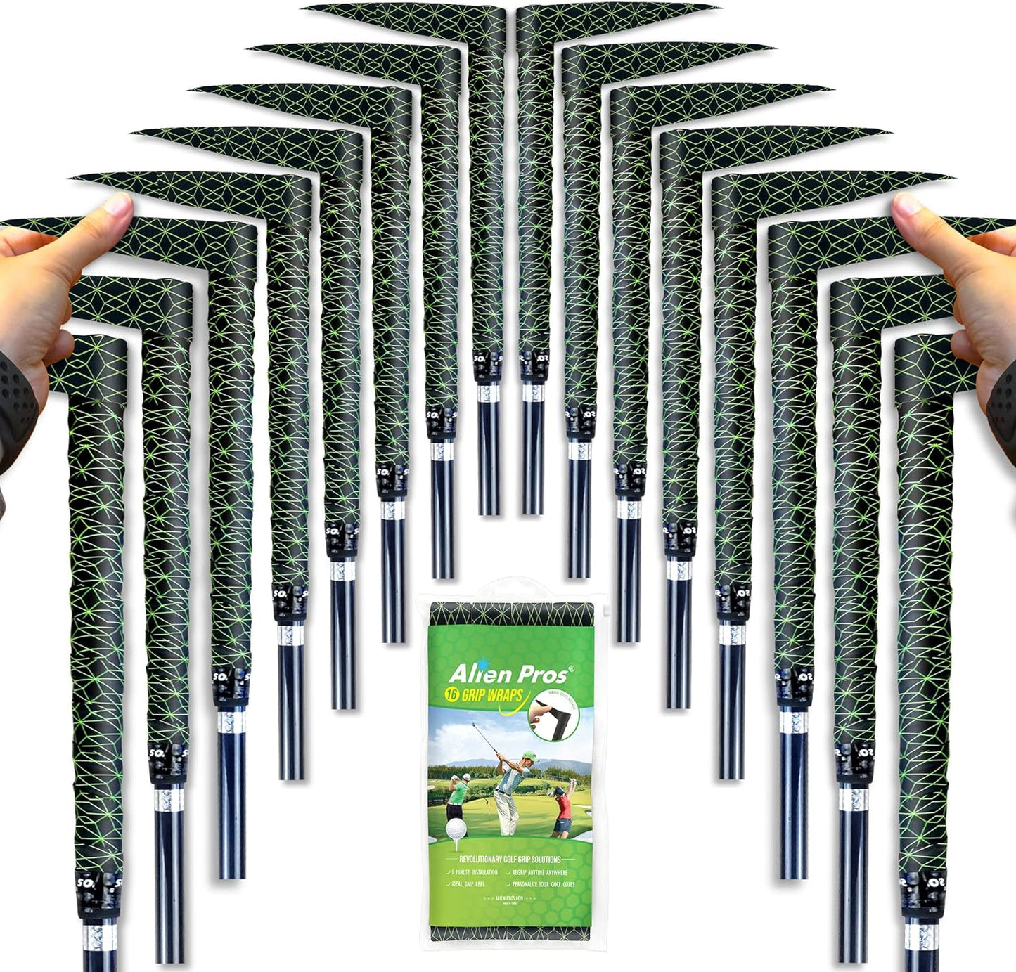 ALIEN PROS Golf Grip Wrapping Tapes - Innovative Golf Club Grip Solution - Enjoy a Fresh New Grip Feel in Less Than 1 Minute