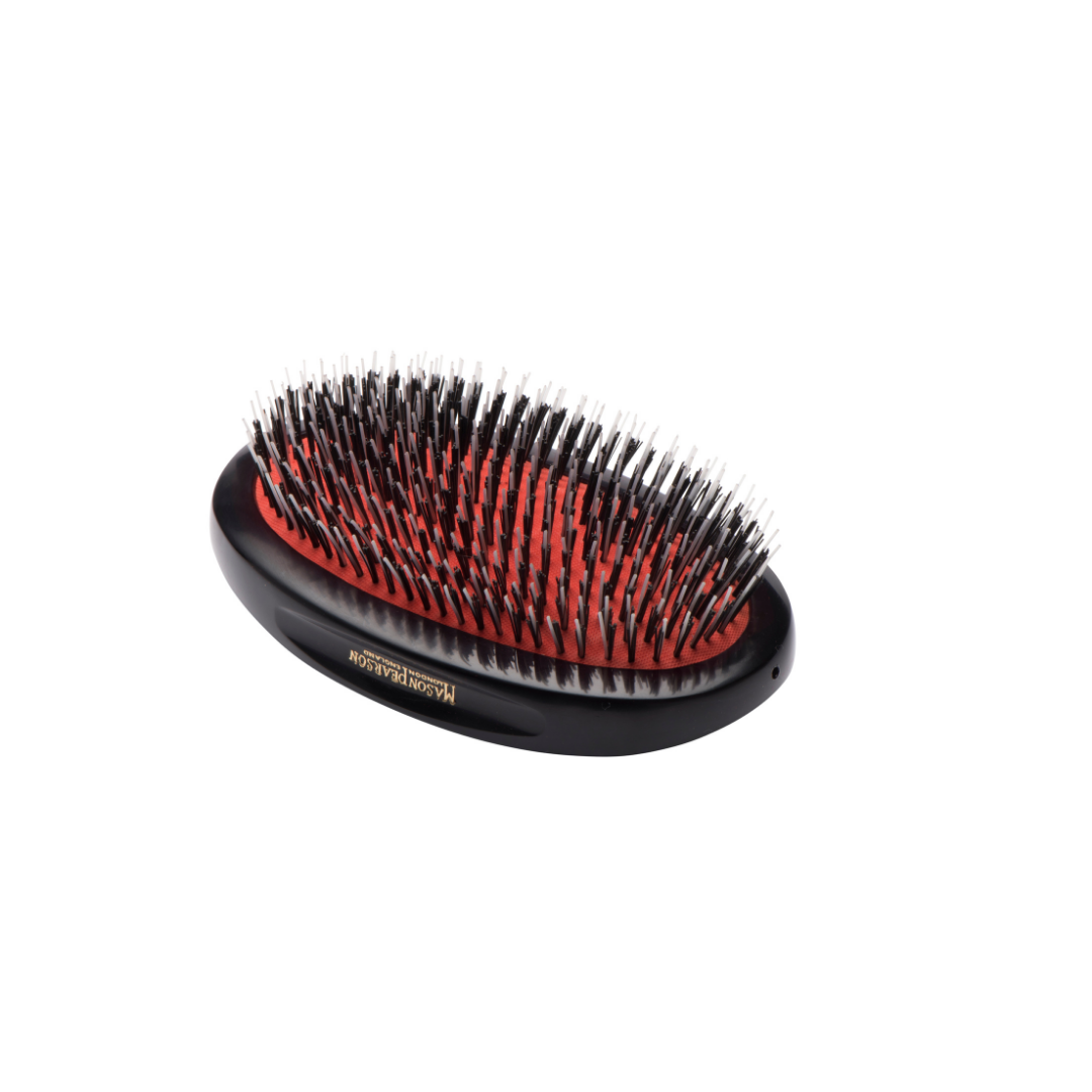 Medium Mason Pearson Pure & Nylon Bristle Hair Brush in Dark Ruby (BN2M Junior Military)