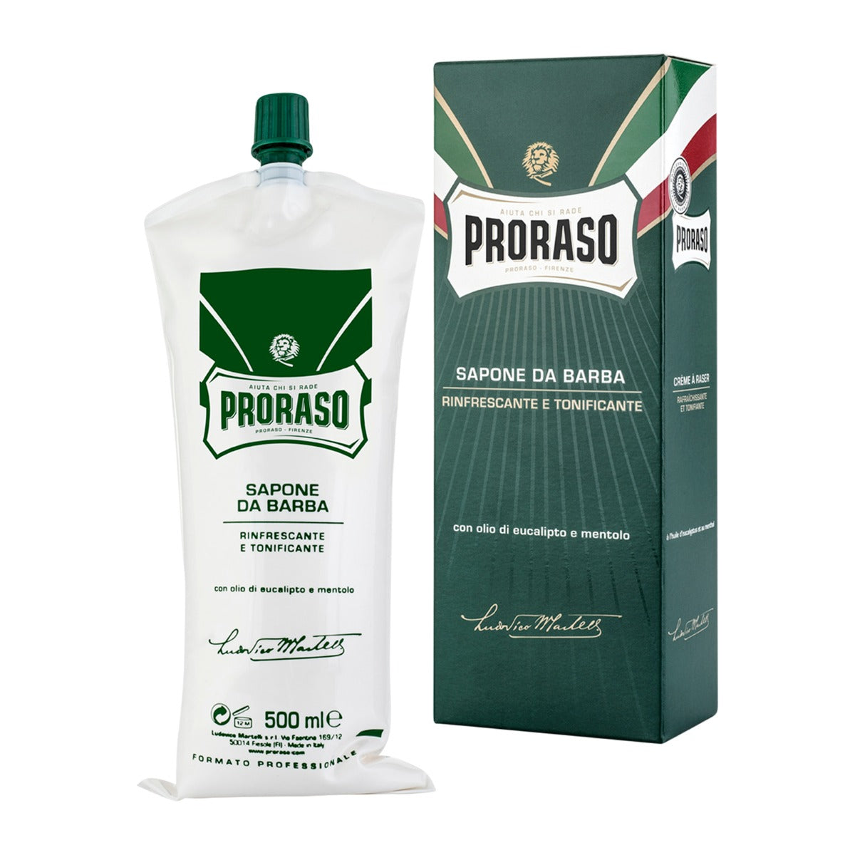 Proraso Shaving Cream Tube: Refreshing, 500ml