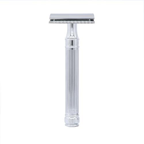 Edwin Jagger Chrome Lined Double Edge Razor - Long Handle