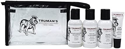 Truman's Gentlemen's Groomers TSA Approved Men's Travel Grooming Set in Clear Zipper Bag - 4 Items
