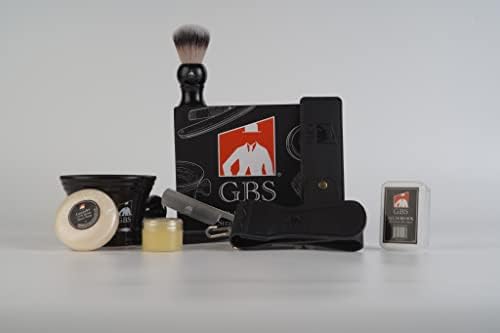 G.B.S Wood Straight Razor, Complete Beard, Shaving kit Box - Mug, Natural Soap, Brush, Alum Block, Strop