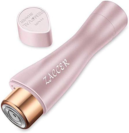 Facial Hair Remover ZACCER Painless Hair Removal for Women Waterproof Shaver Razor with LED Light (Rose)