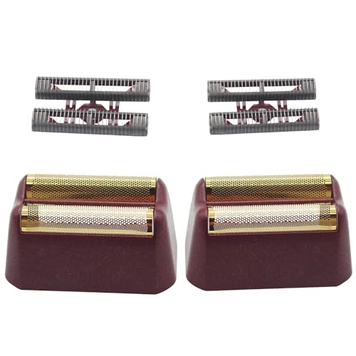 2 Pack Professional 5 Star Series Finale Shaver Replacement Foil and Cutter Bar Assembly Compatible with wahl Shaver Foil 7031-100, 7043-100 Super Close Shaving Replacement Heads，Red