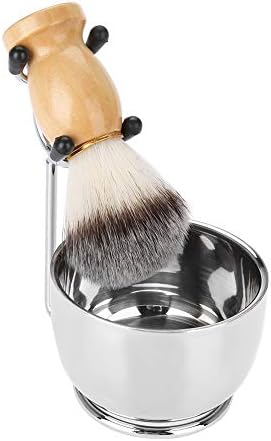 Sonew Beard Shaving Set, Professional Atainless Steel Bowl Holder Brush Shaving Tool Mustache for Men
