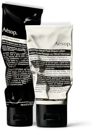 Aesop Grooming Kit - Sculpt Hair Polish | 100mL / 3.4 oz & Moroccan Neroli Post-Shave Lotion | 60 mL | Paraben, Cruelty-free & Vegan