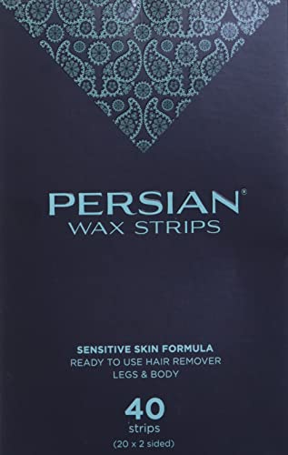 Persian Legs & Body Wax Strips (40 strips), Hair Removal Waxing Strips for Legs, Body, Bikini, Arms, Underarms with After care Oil, Pack of 1 (CSB)