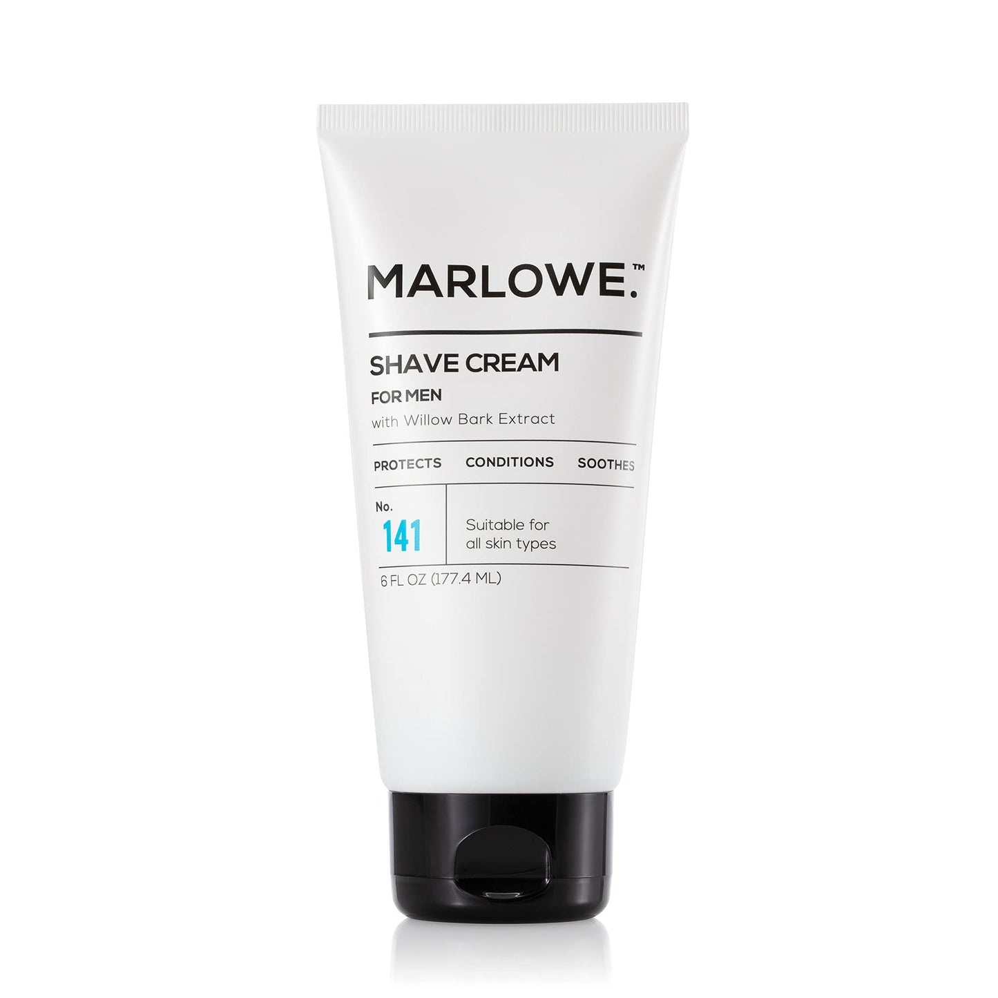 MARLOWE. No. 141 Shave Cream 6 oz, with Shea Butter & Coconut Oil, Conditioning Shaving Cream for a Close Shave, Aloe Citron Scent