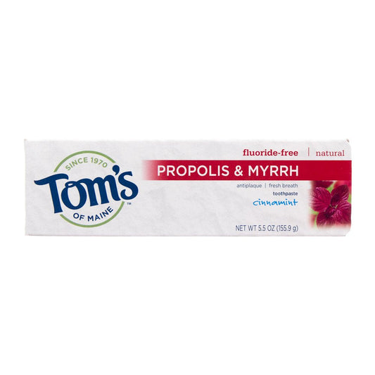 Tom's of Maine Propolis & Myrrh Natural Fluoride Free Toothpaste, Cinnamint 5.5 oz