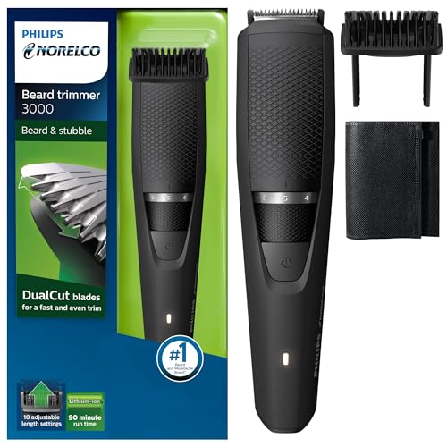 Philips Norelco Beard Trimmer and Hair Clipper, Cordless Grooming, Rechargeable, Adjustable Length, Beard Trimmer And Hair Clipper, No Blade Oil Needed, BT3210/41