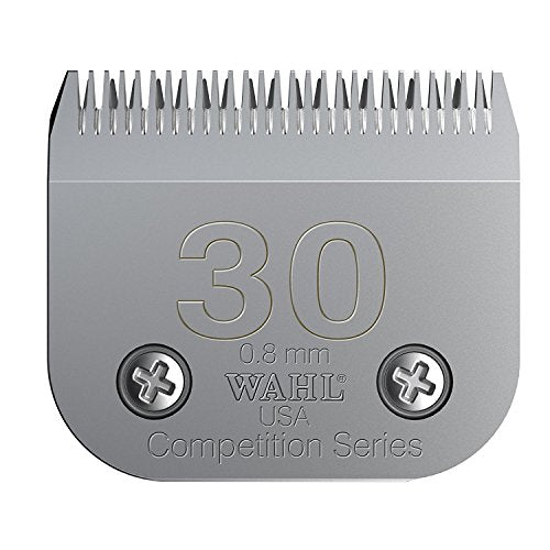WAHL Competition Blade, Number 30, Full Tooth, Blade Set Animal Clipper, 0.8mm, Replacement Blades, Spare Clipper Blade, Pet Clipper Spares, Stainless Steel, Rust Resistant, Precise Cutting