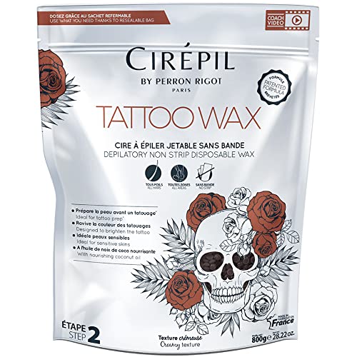 Cirepil - TATTOO - Sublim Care - 800g, 28.22oz Wax Beads Bag - Patented Wax Beads for Tattooed Areas - Illuminates, Redefines & Brightens your Tattooed Skin