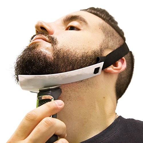 Aberlite FlexShaper 2.0 - Beard Shaper Neckline Guide - Hands-Free & Flexible - The Ultimate Neckline Beard Shaping Template - Beard Trimmer Tool - Lineup Stencil Kit beard liner tool outliner (White)