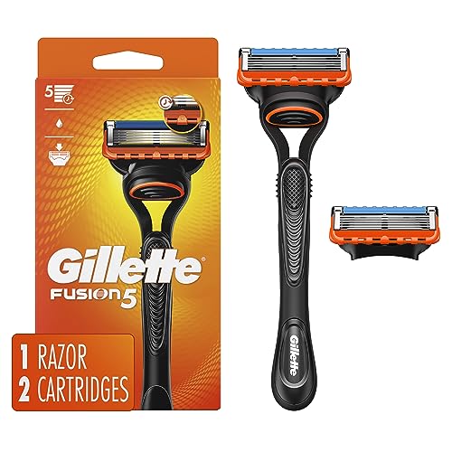 Gillette Fusion5 Razor for Men, Handle + 2 Razor Blade Refills
