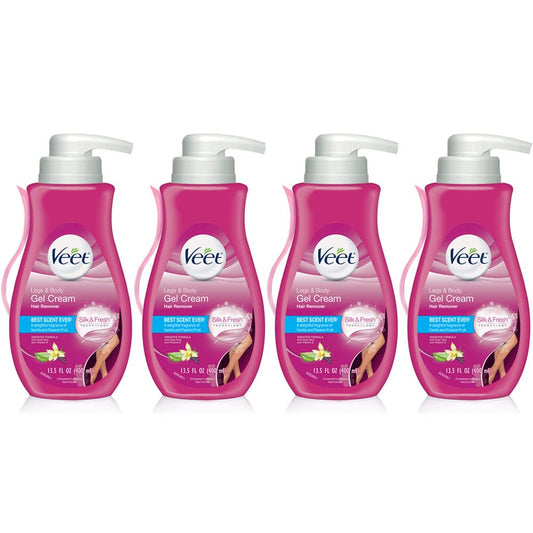 Veet Gel Hair Remover Cream, Sensitive Formula, 13.5 oz (Pack of 4)