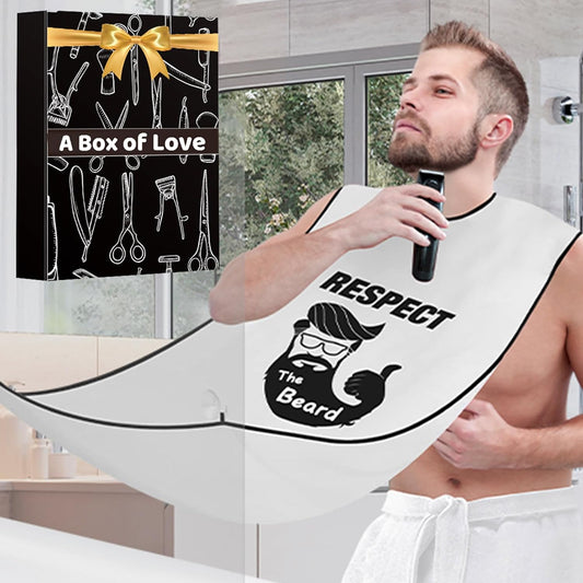 Beard Bib Shaving Apron Mens, Cool Funny Fathers Day Birthday Gifts Ideas for Adults Men Dad Him Husband Boyfriend, Trimming Hair Catcher Cape for Trim Shave Easy Sink Clean Avoid Clogging