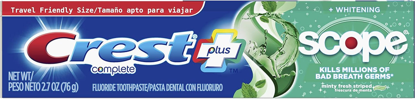 Crest Complete Plus Whitening Toothpaste, Scope Minty Fresh Taste, 2.7 ounce (Case of 12)