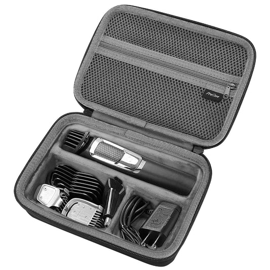 ProCase Hard Travel Case for Philips Norelco Multigroom Series 3000 5000 7000 MG3750 MG5750/49 MG7750/49 Men's Electric Trimmer Shaver and Attachments Father's Day Gift -Black