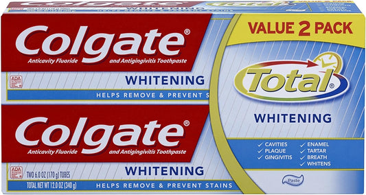 Colgate Total Whitening Toothpaste Twin Pack - 6 Ounce (Pack of 2)