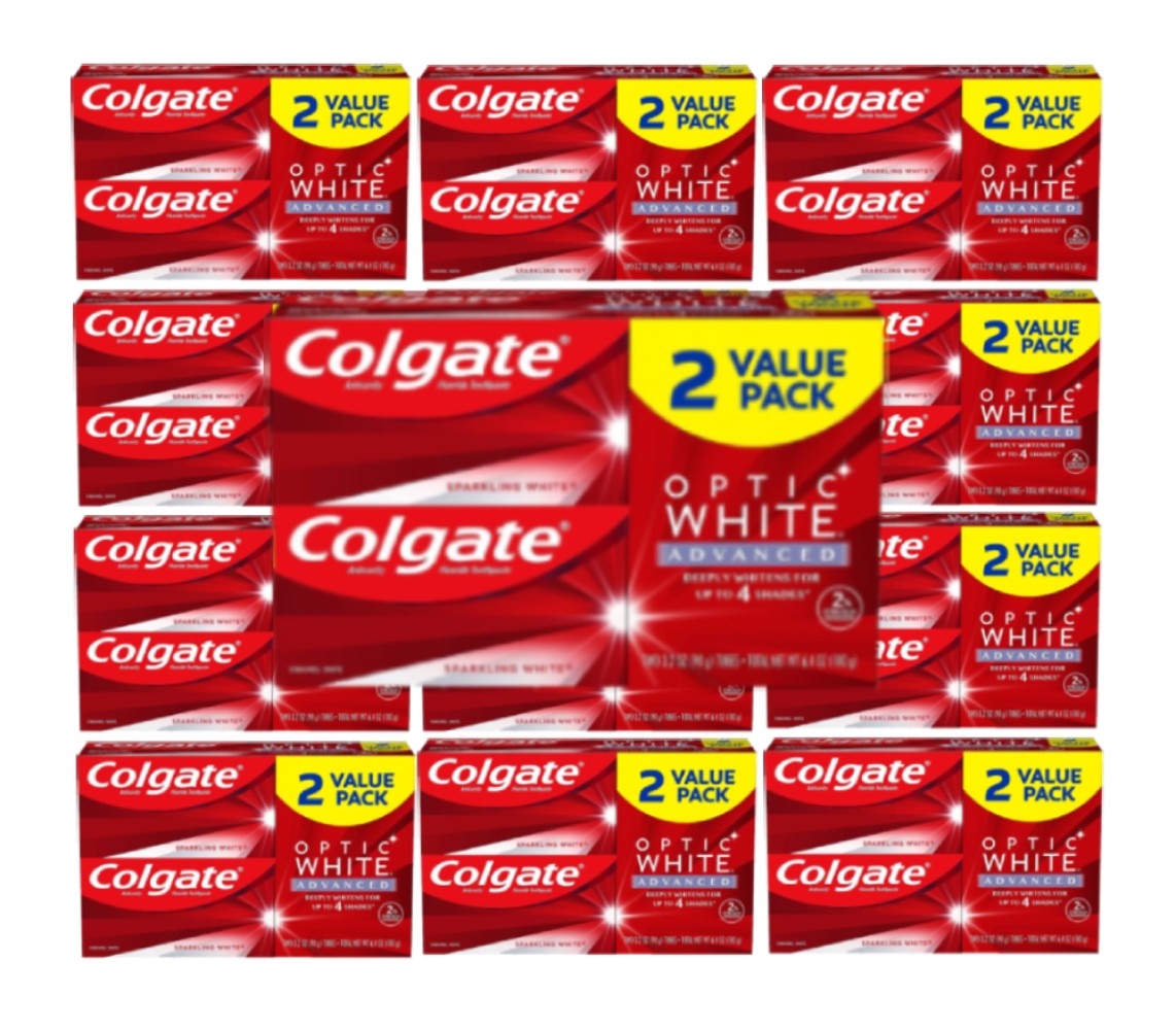 Colgate - Optic White Advanced 2 Value Pack - Two 3.2 oz  - 12 Pack