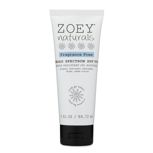 Zoey Naturals SPF 50+ Sheer Finish Mineral Sunscreen 3 oz