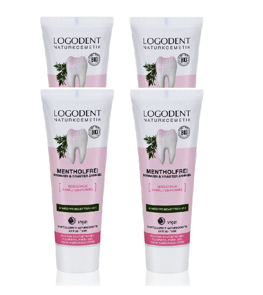 4xPack Logona LOGODENT MENTHOL-FREE Rosemary & Herbs Tooth Paste - 300 ml
